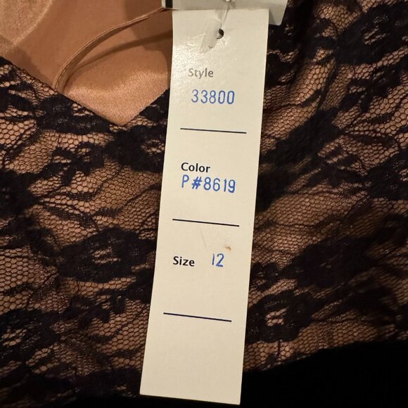 SPENSER JEREMY Vintage NWT Black Lace Velvet Lined Cocktail Party DRESS Size 12 - Picture 11 of 12
